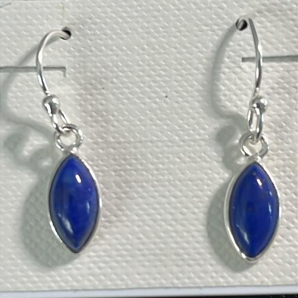 Lapis sterling silver dangle earrings - Picture 2 of 4